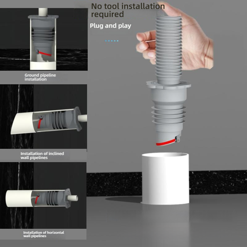 Silicone Bathroom Sewer Seal R - Drain Pipe Clip review and price