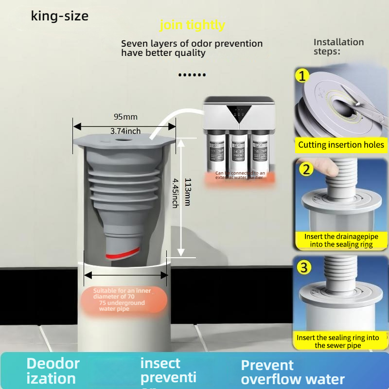 Silicone Bathroom Sewer Seal R - Drain Pipe Clip review and price