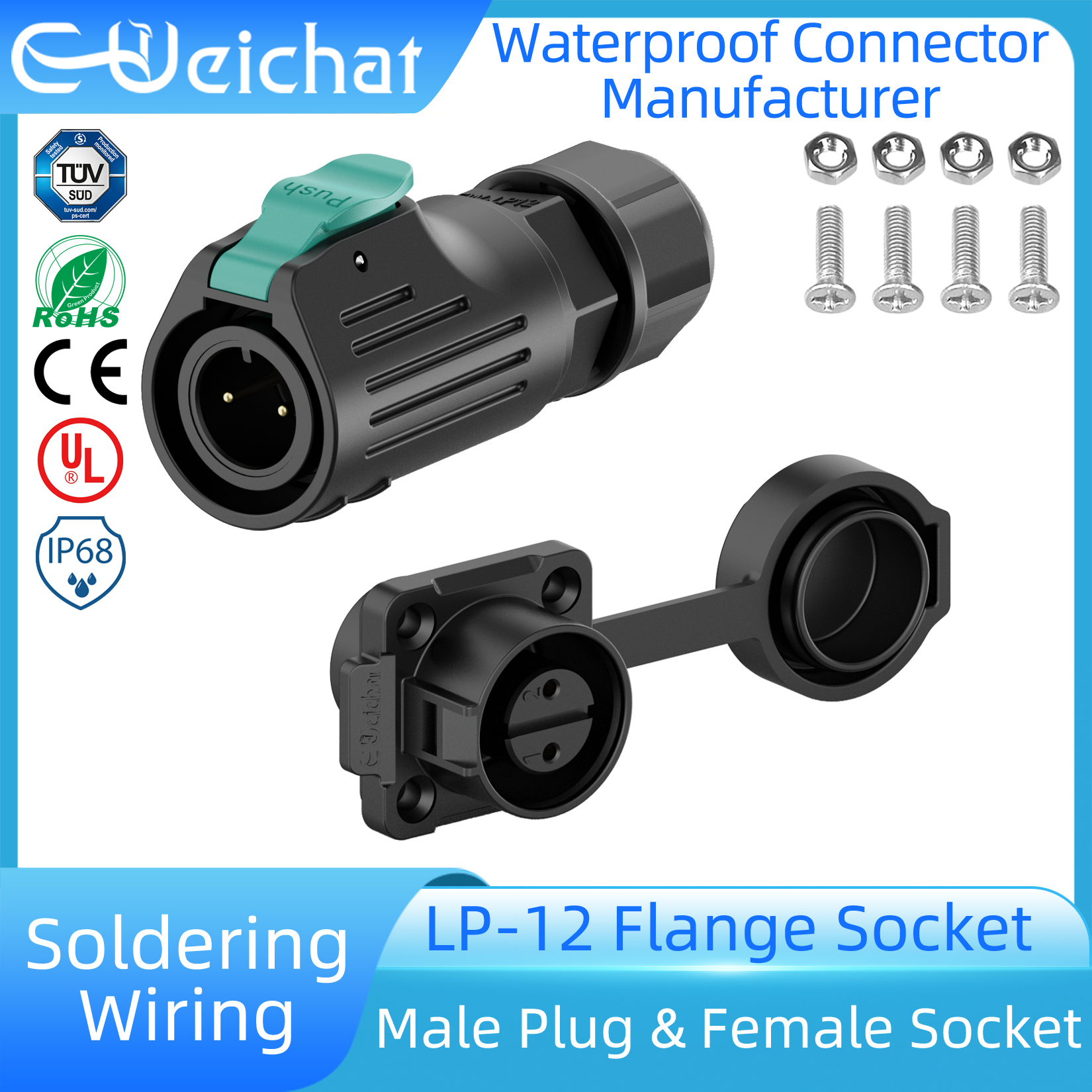 LP12 M12 IP68 Waterproof Outdo - Push Fit Connector review and price